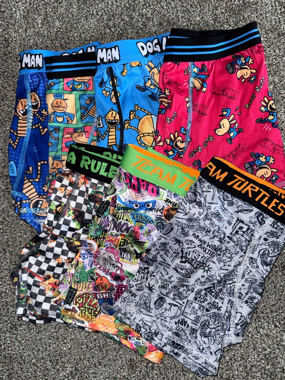 Kids' Cartoon Boxer Briefs - Multicolor Team/Novelty Prints Size L 10/12
